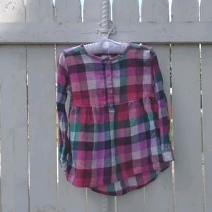 Plaid Button-down Henley